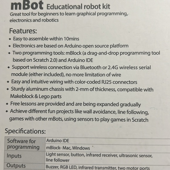 Entrylevel Coding Robot for learning electronics robotics computer programming - Picture 4 of 6